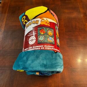 Pokemon Faux Fur Slumber Zippered Blanket New Machine Wash Cold